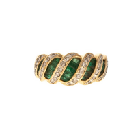 14 Karat Emerald and Diamond Ring